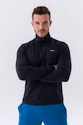 Pánska bunda Nebbia  Long sleeved w hoodie Sporty Zipper Jacket with side pockets “Control” 332 black M
