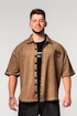 Pánska košeľa Nebbia  Washed-off Oversized Shirt 90s THROWBACK 347 Light Brown