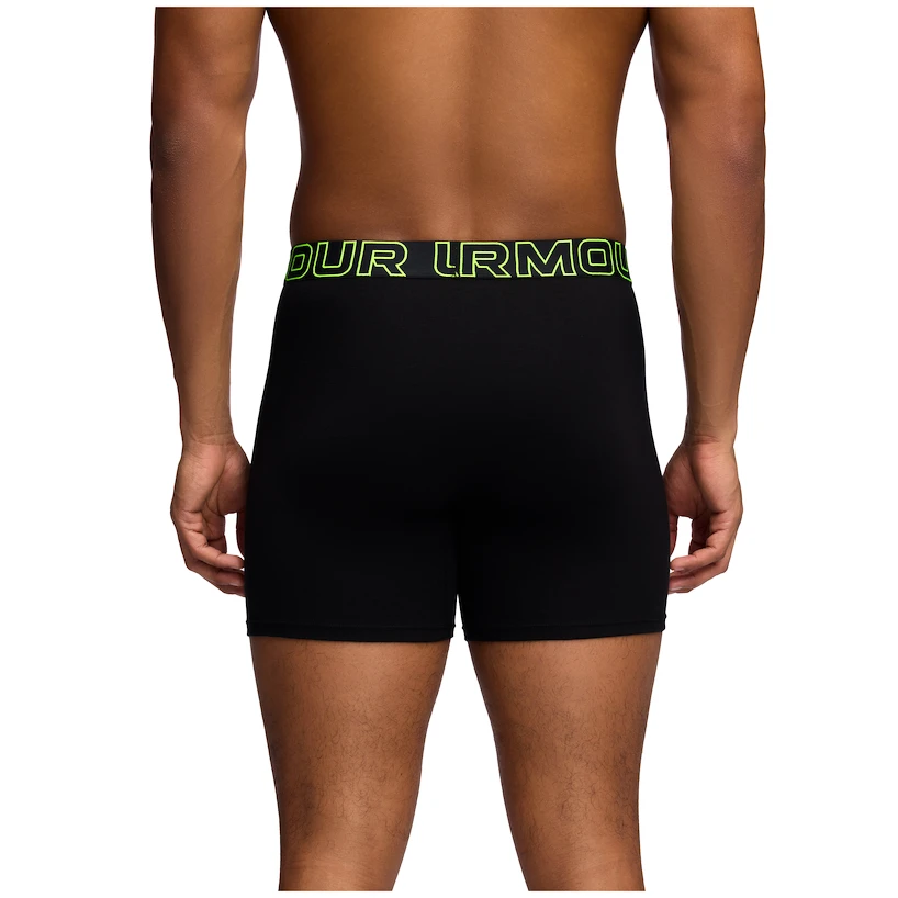 Pánske boxerky Under Armour Perf Cotton 6in 3Pack Black