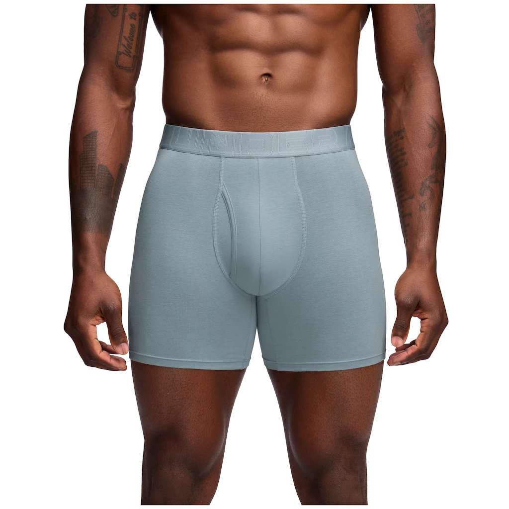 Pánske boxerky Under Armour Perf Cotton 6in 3Pack Blue