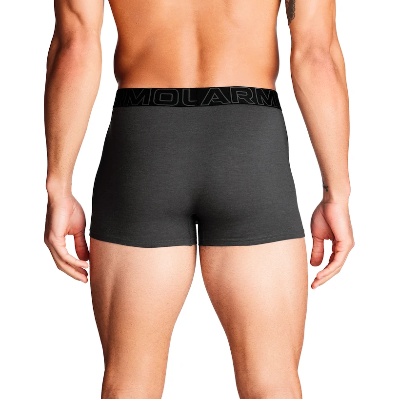 Pánske boxerky Under Armour Perf Cotton Solid 3in 3Pack Castlerock Heather