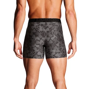 Pánske boxerky Under Armour Perf Tech Print 6in 3Pack Castlerock Heather