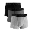 Pánske boxerky Under Armour Perf Tech Solid 3in 3Pack Steel Heather