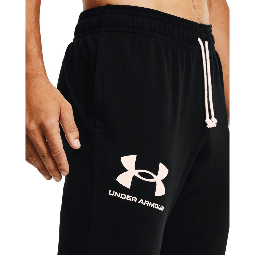 Pánske nohavice Under Armour  RIVAL TERRY JOGGER Black