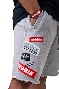Pánske šortky Nebbia  Šortky s výšivkami 178 šedé