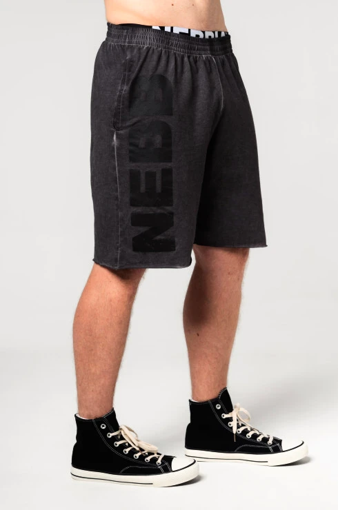 Pánske šortky Nebbia  Washed-off Gym Sweatshorts NO BS 367 Black