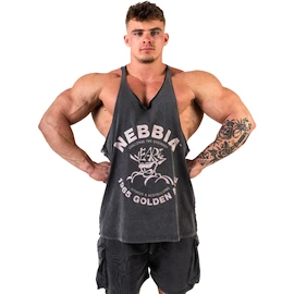 Pánske tielko Nebbia NEBBIA x OLYMPIA Washed Muscle Back Stringer GOLDEN AGE 791 black