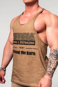 Pánske tielko Nebbia  Washed-off Oversized Stringer MAX OUT 359 Light Brown