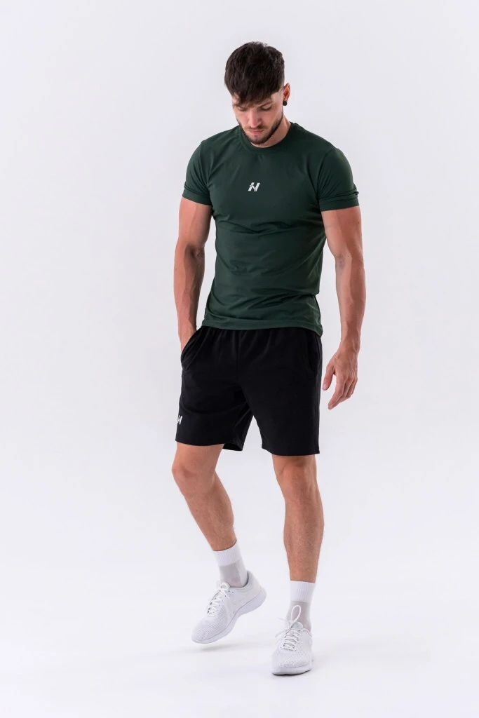 Pánske tričko Nebbia  Classic T-shirt “Reset” 327 dark green XL