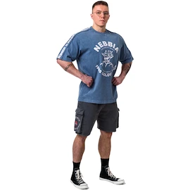 Pánske tričko Nebbia NEBBIA x OLYMPIA Washed Oversized T-Shirt GOLDEN AGE 790 blue