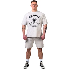 Pánske tričko Nebbia NEBBIA x OLYMPIA Washed Oversized T-Shirt GOLDEN AGE 790 light grey