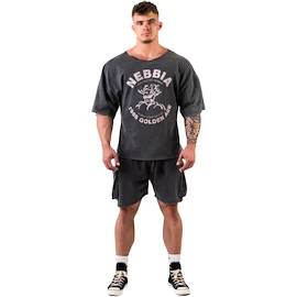 Pánske tričko Nebbia NEBBIA x OLYMPIA Washed Rag Top GOLDEN AGE 788 black