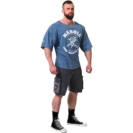 Pánske tričko Nebbia NEBBIA x OLYMPIA Washed Rag Top GOLDEN AGE 788 blue