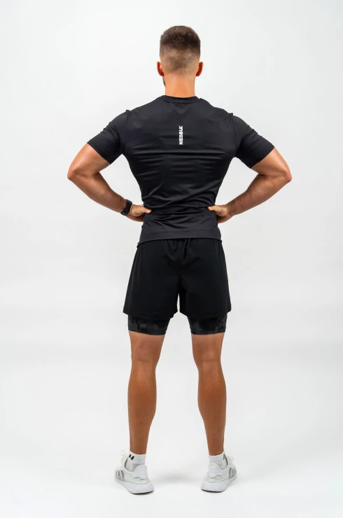 Pánske tričko Nebbia Performance+ Short-Sleeve Sports T-shirt RESISTANCE 348 black