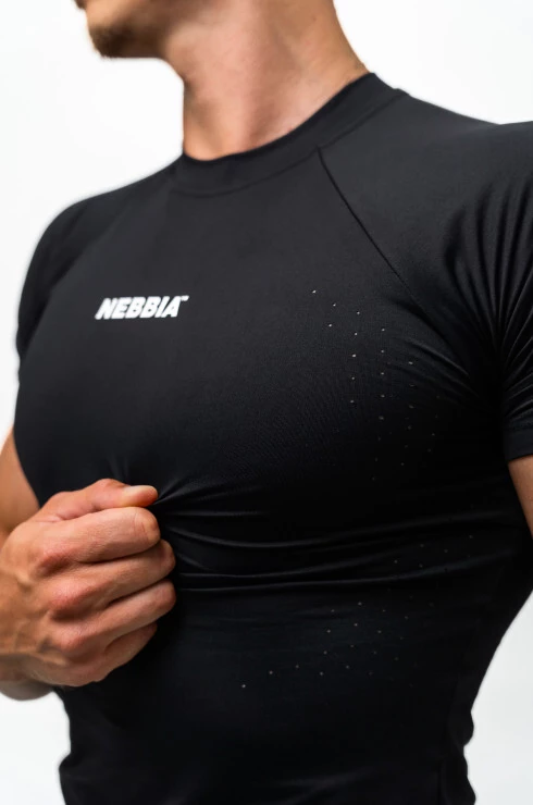 Pánske tričko Nebbia Performance+ Workout Compression T-shirt PERFORMANCE 346 black