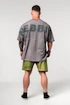 Pánske tričko Nebbia  Washed-off Oversized Heavyweight Cotton T-shirt NO SHORTCUTS 369 Light Grey