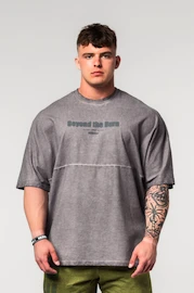 Pánske tričko Nebbia Washed-off Oversized Heavyweight Cotton T-shirt NO SHORTCUTS 369 Light Grey