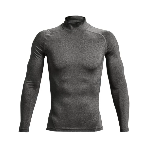 Pánske tričko Under Armour  HeatGear Armour Comp Mock LS Gray