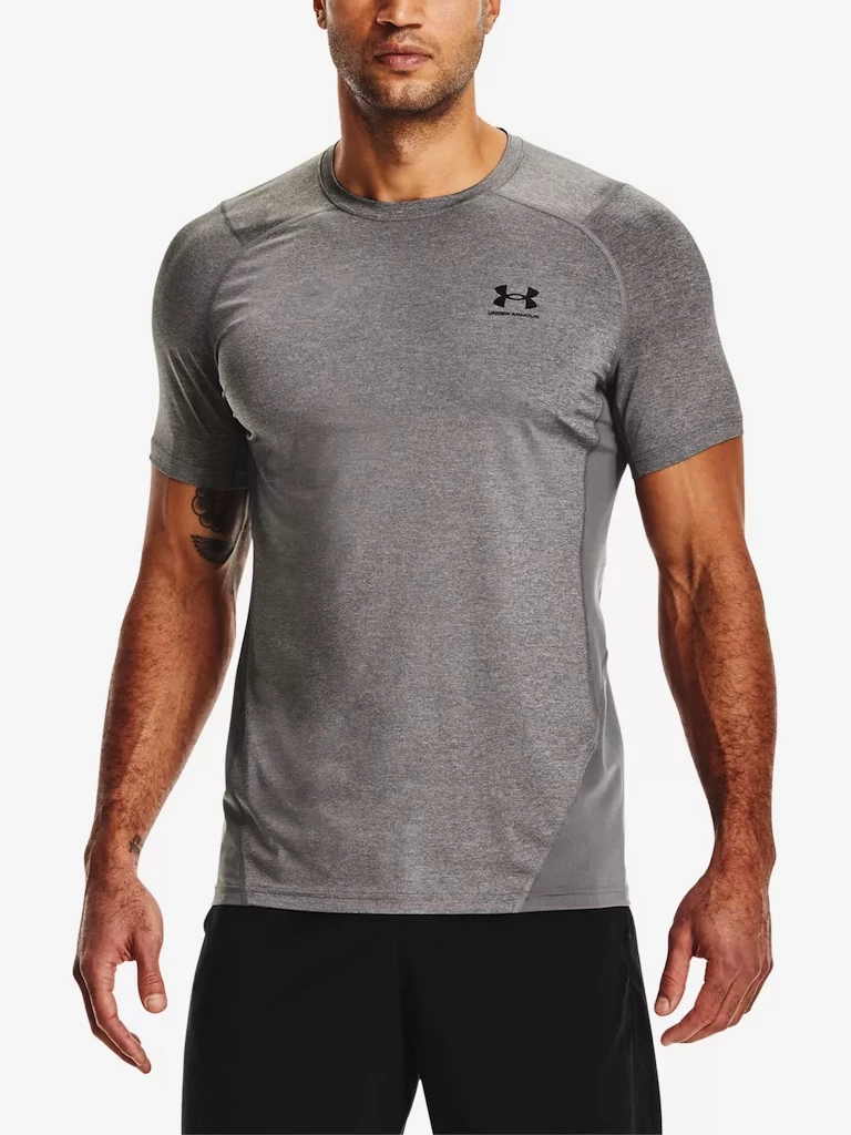 Pánske tričko Under Armour HeatGear Fitted SS Grey XXL