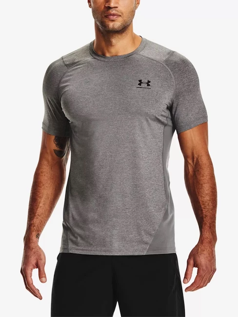 Pánske tričko Under Armour HeatGear Fitted SS Grey XXL