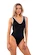 Plavky Nebbia  One-piece Swimsuit Black French Style 460 Black