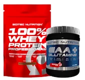 Scitec Nutrition 100% Whey Protein Professional 500 g + EAA + Glutamine 300 g