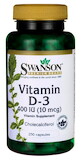 Swanson Vitamín D3 400 IU 250 kapsúl